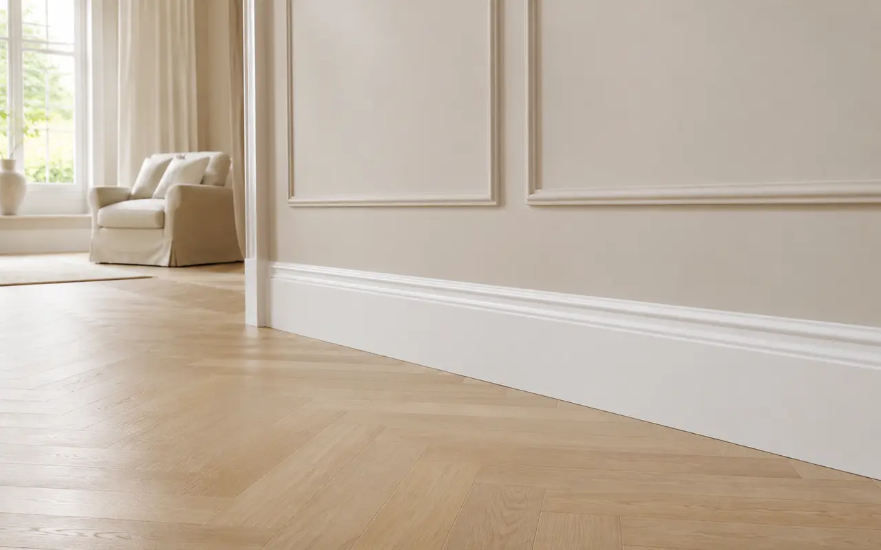Elegant klassiek interieur met hoge geprofileerde plint